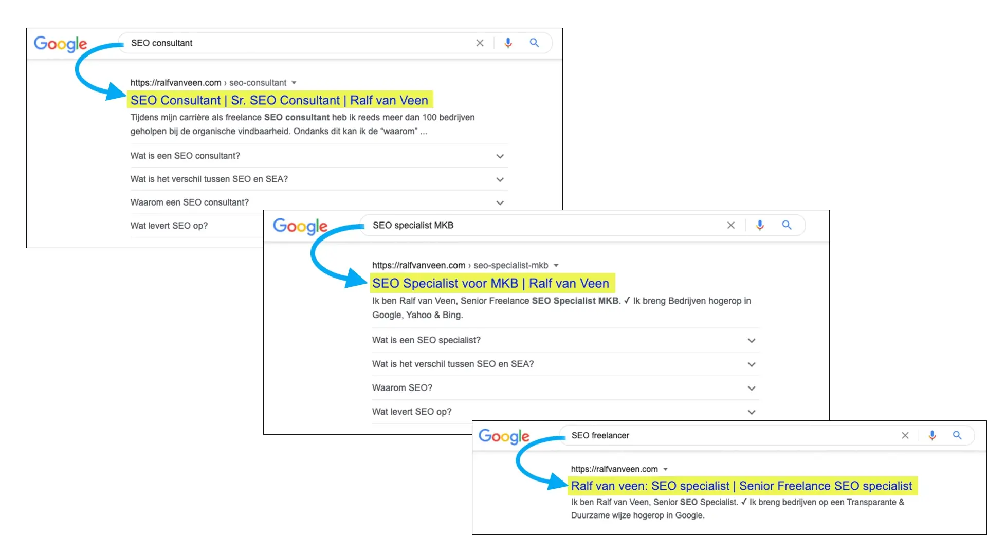 Posities van een SEO-specialist